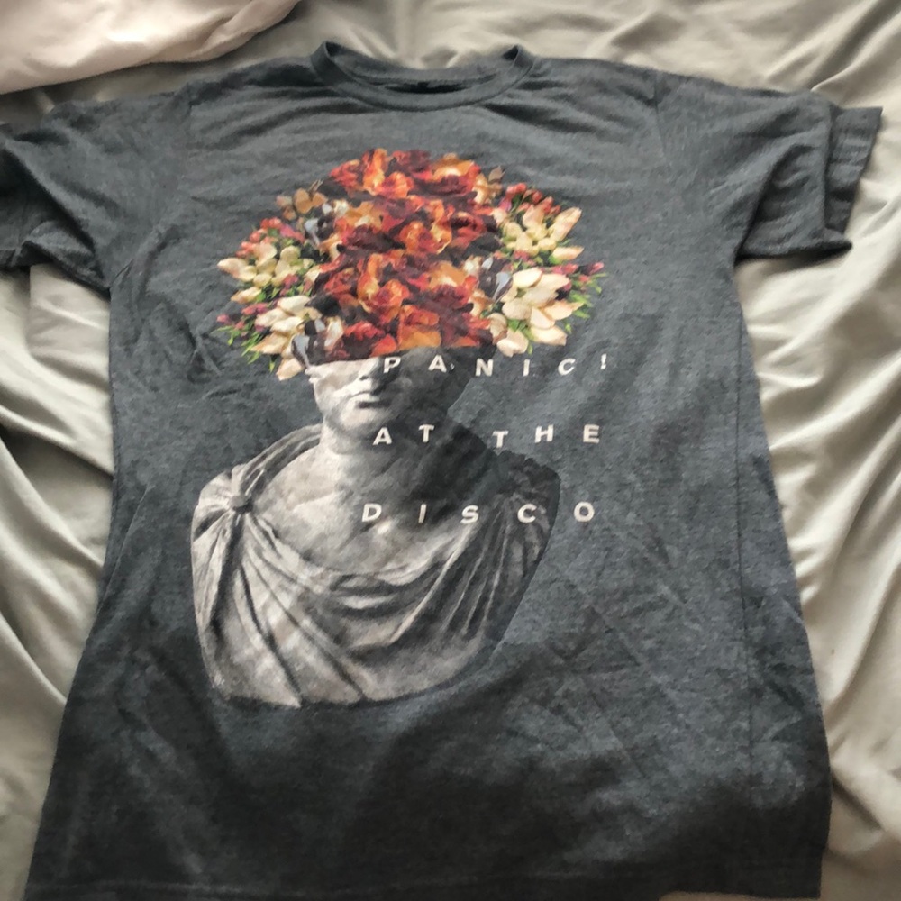 Grey Panic! At the Disco Floral Tee